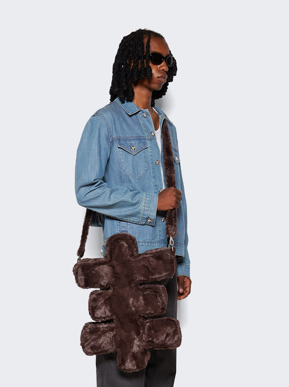 Men | Seventh Heaven | Faux Fur Crossbody Bag | Brown