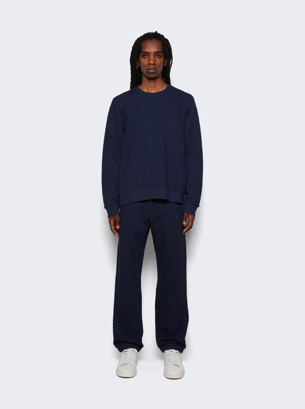 Men | Fendi | Embossed Jersey Sweatpants | Navy