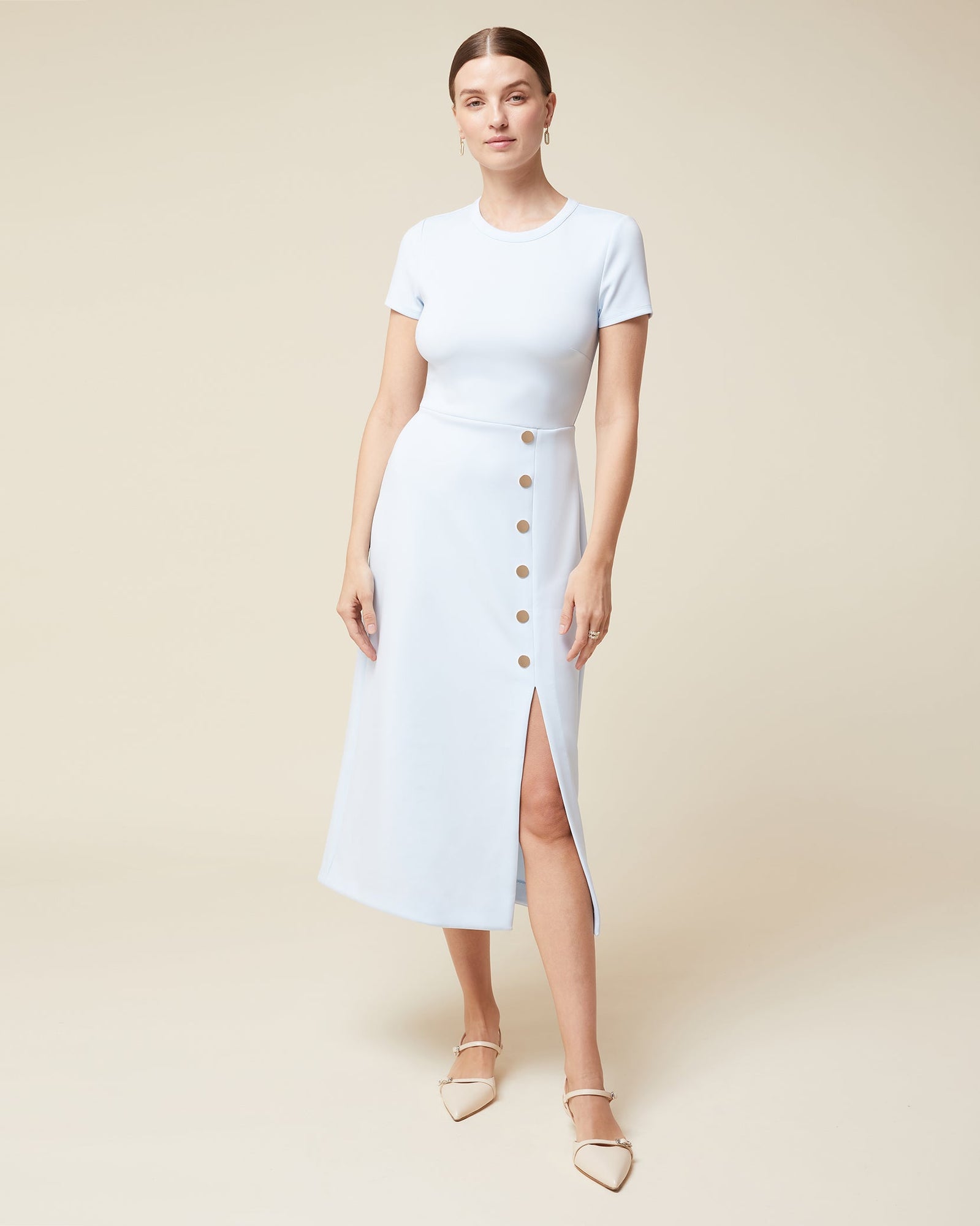 Crew Neck Midi Dress | Ice Water