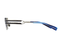 Unisex | Fixe Sunglass | Silver - Navy Enamel - Blue Swirl | Dark Green w/ Blue Mirror