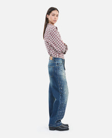 Straight Studded Jeans | Women | Blue Electric