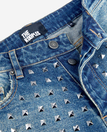 Straight Studded Jeans | Women | Blue Electric