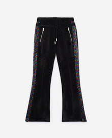 Velvet Joggers With Multicolour Sequins | Women | Black