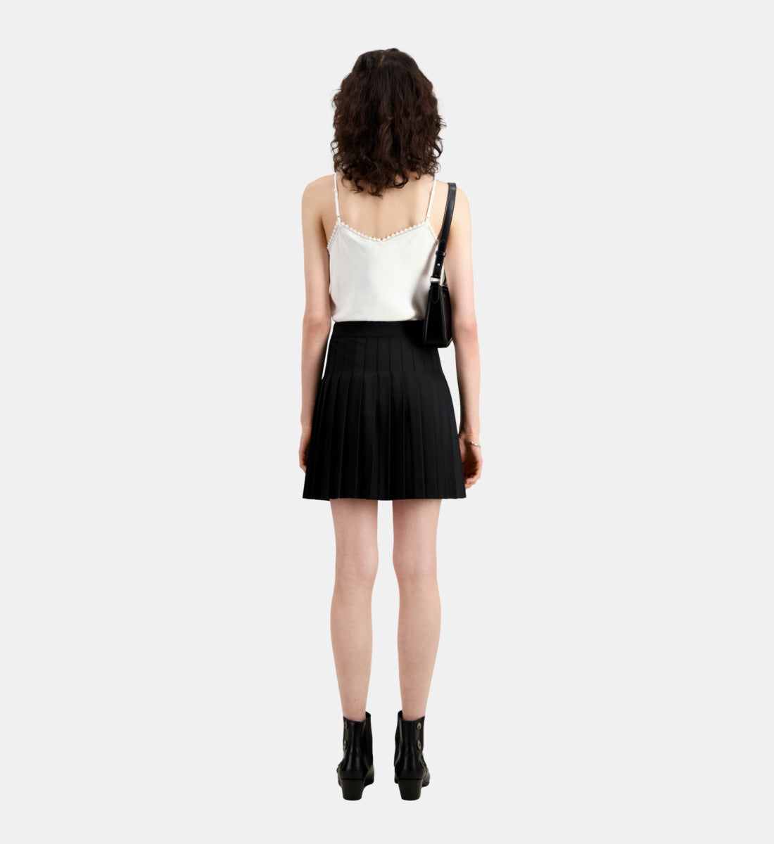 Short Pleated Skirt | Women | Black