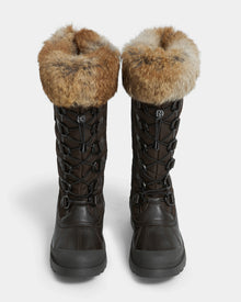 The Rudsak WINDY - L224507 Espresso women’s winter boots feature faux fur trim and are designed for cold-weather comfort.