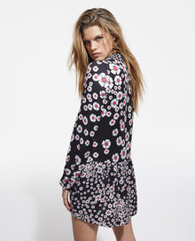 Floral Shirt Dress | Women | Black x Pink