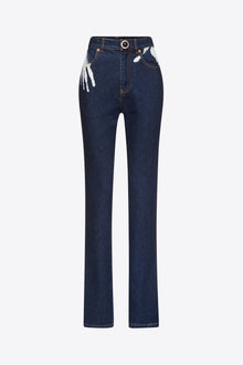 Handprint Straight Leg Jean | Dark Blue