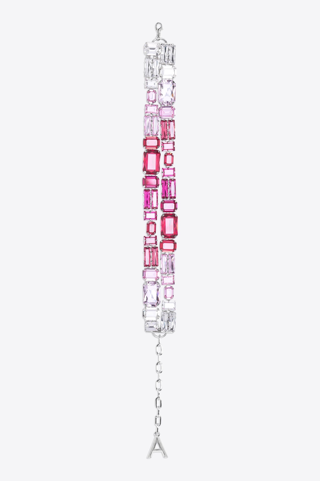 Ombre Crystal Cluster Choker Necklace | Ombre Pink
