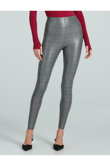 Faux Leather Print Legging | Glen Plaid