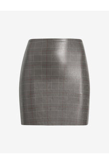 Faux Leather Print Micro-Mini Skirt | Glen Plaid