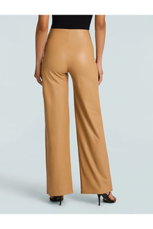 Faux Leather Wide Leg Pant | Camel