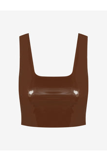 Faux Patent Leather Crop Top | Cinnamon