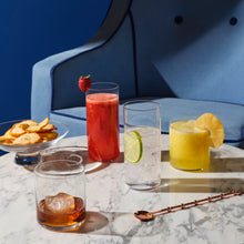 Finesse Grid Drink Glasses - Long | Clear Crystal | Set of 4