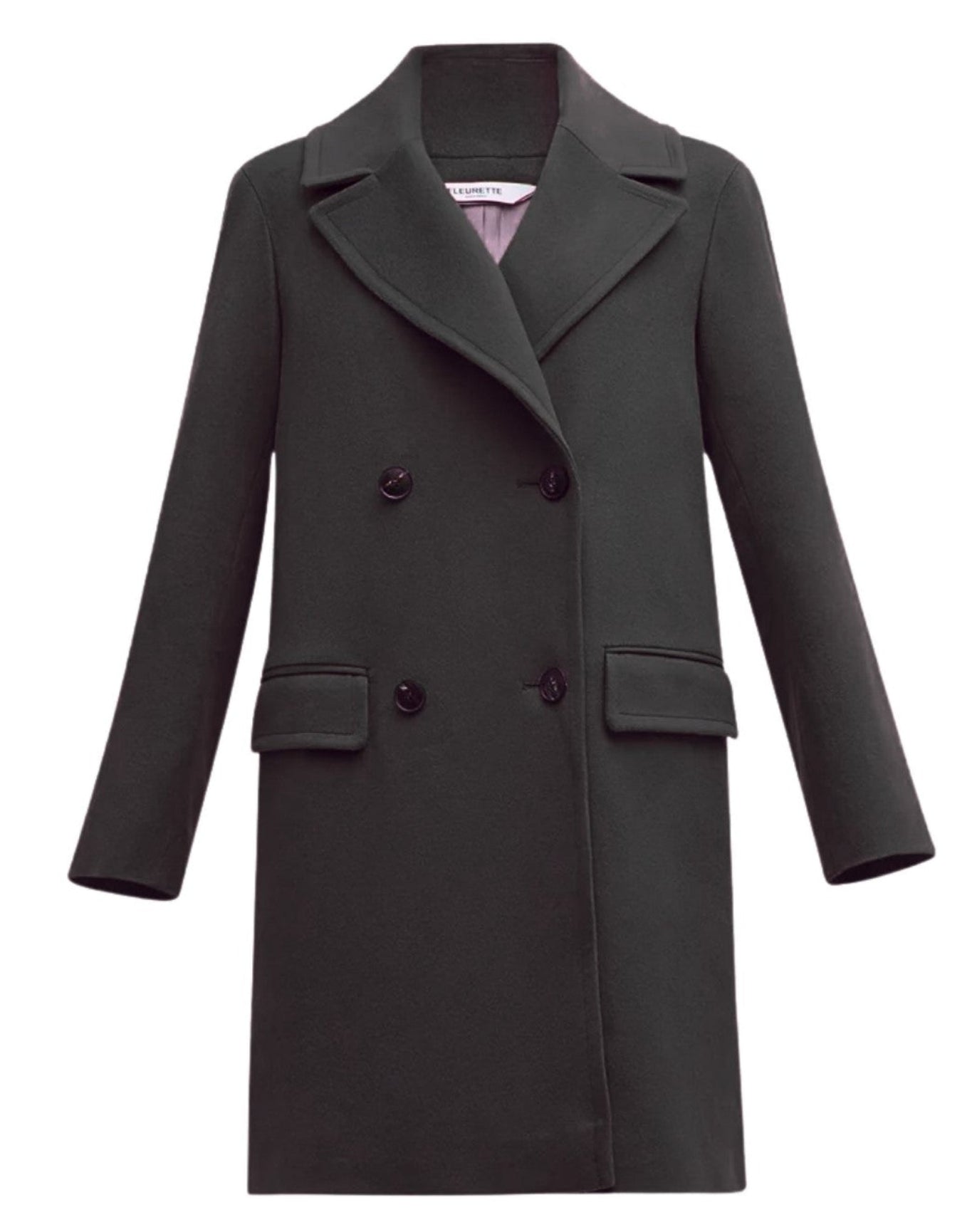 Fleurette | Women | Cashmere & Wool Blend Double Breasted Coat Featuring A Relaxed Silhouette | Black