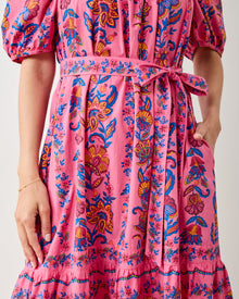 Folklore Flowers - Collins Dress - Bright Rose - Printfresh