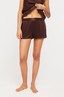 GINIA Silk Short in Mocha 19 Momme Silk