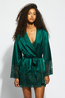 Silk Lace Robe | Emerald