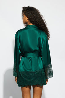 Silk Lace Robe | Emerald