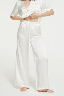 GINIA Isla Pant in Creme - 100% 19mm Silk Grade 6A