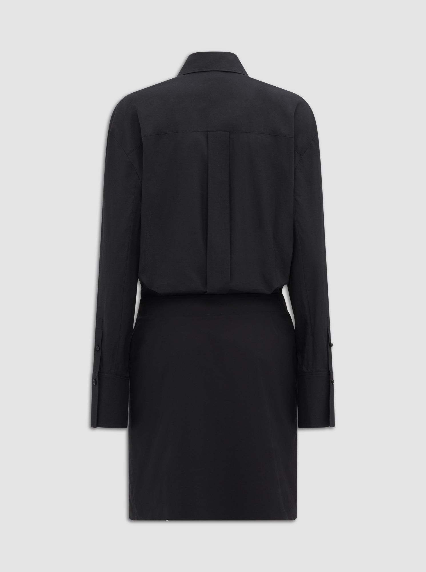 Gemini Wrap Shirt Dress | Black