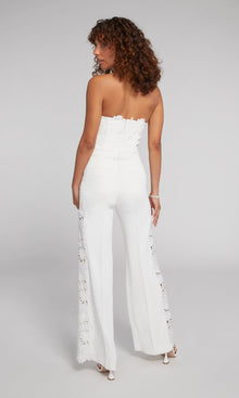 Ebony Lace Combo Jumpsuit | White