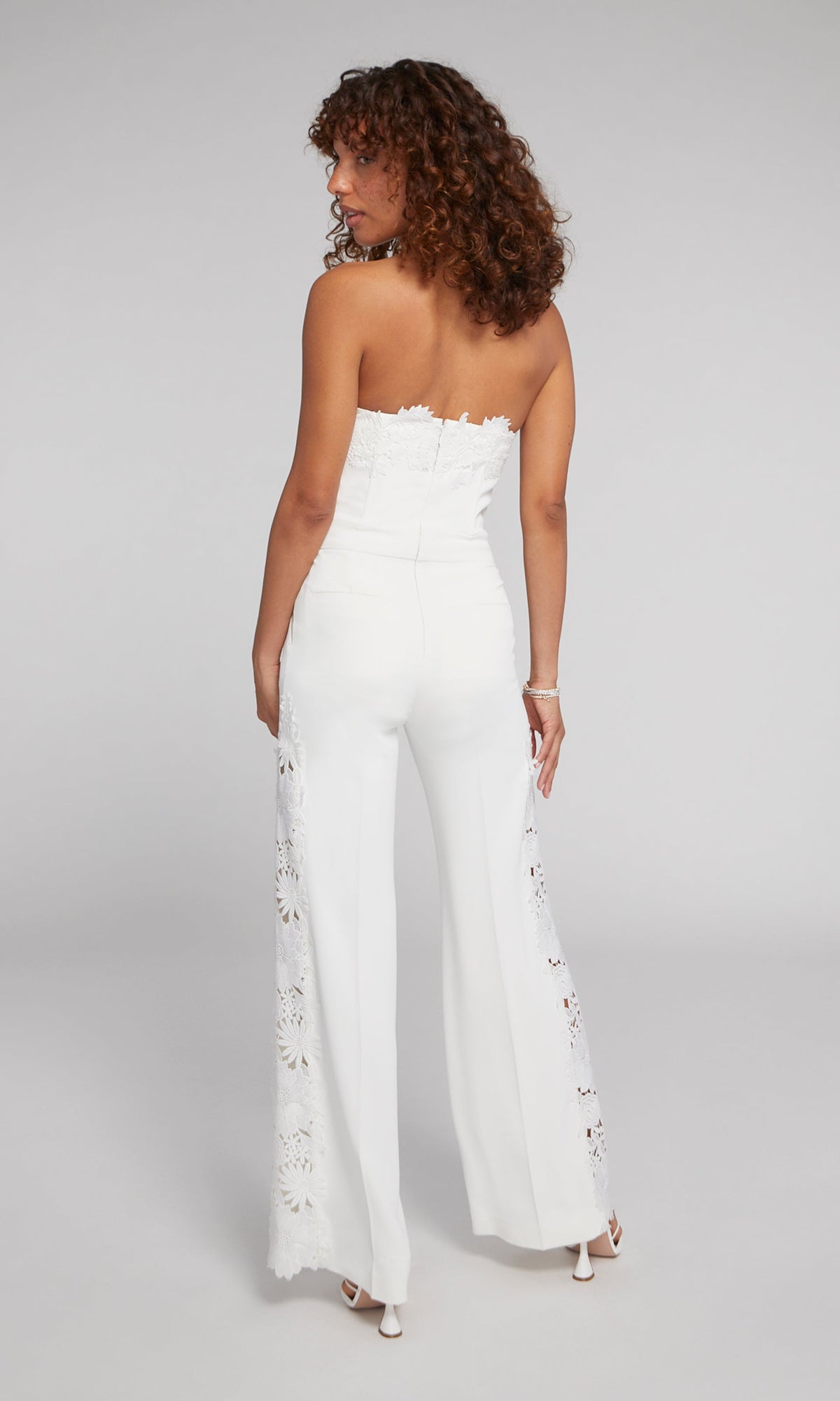 Ebony Lace Combo Jumpsuit | White
