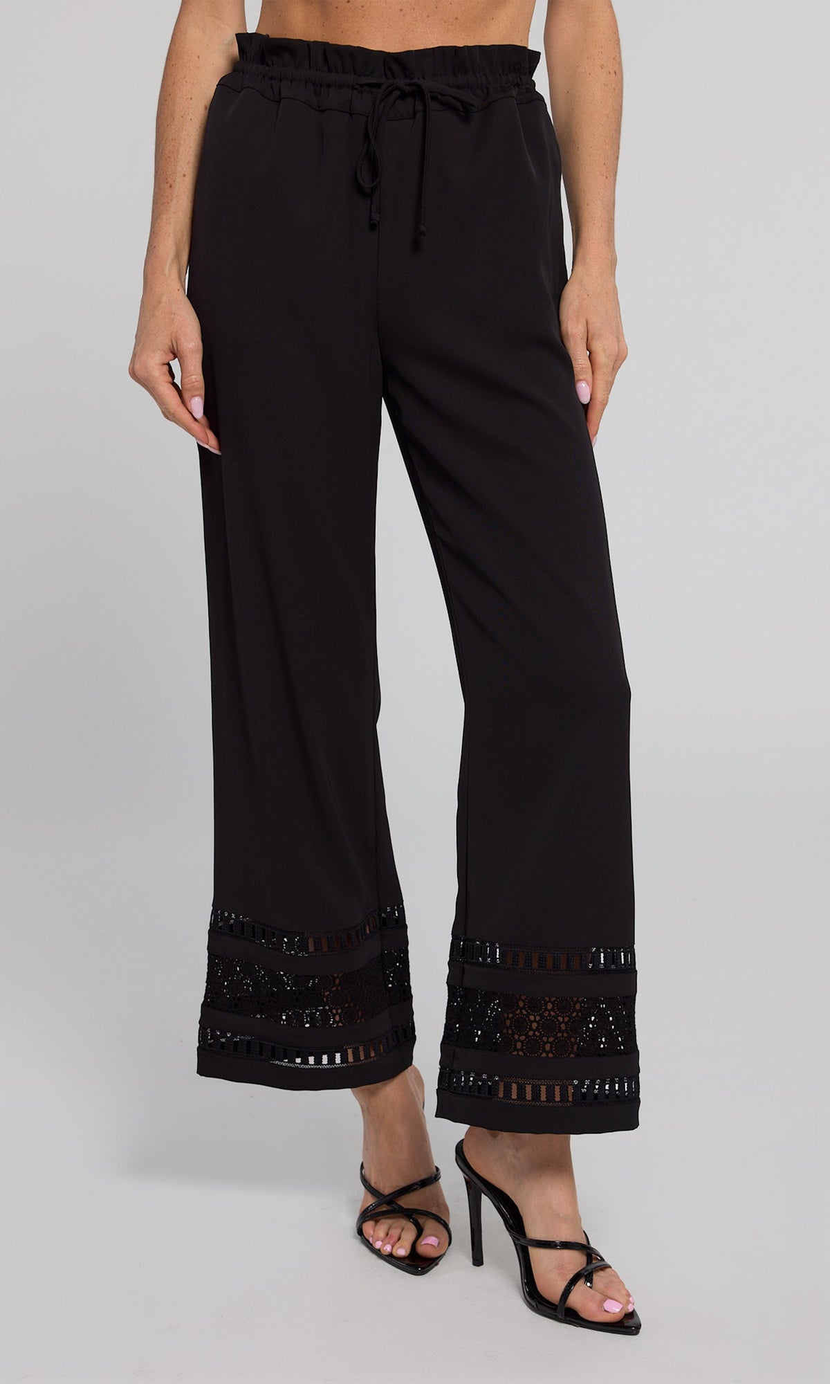 Rosa Lace Combo Pant | Black