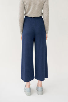 Wide Leg Trousers | Navy