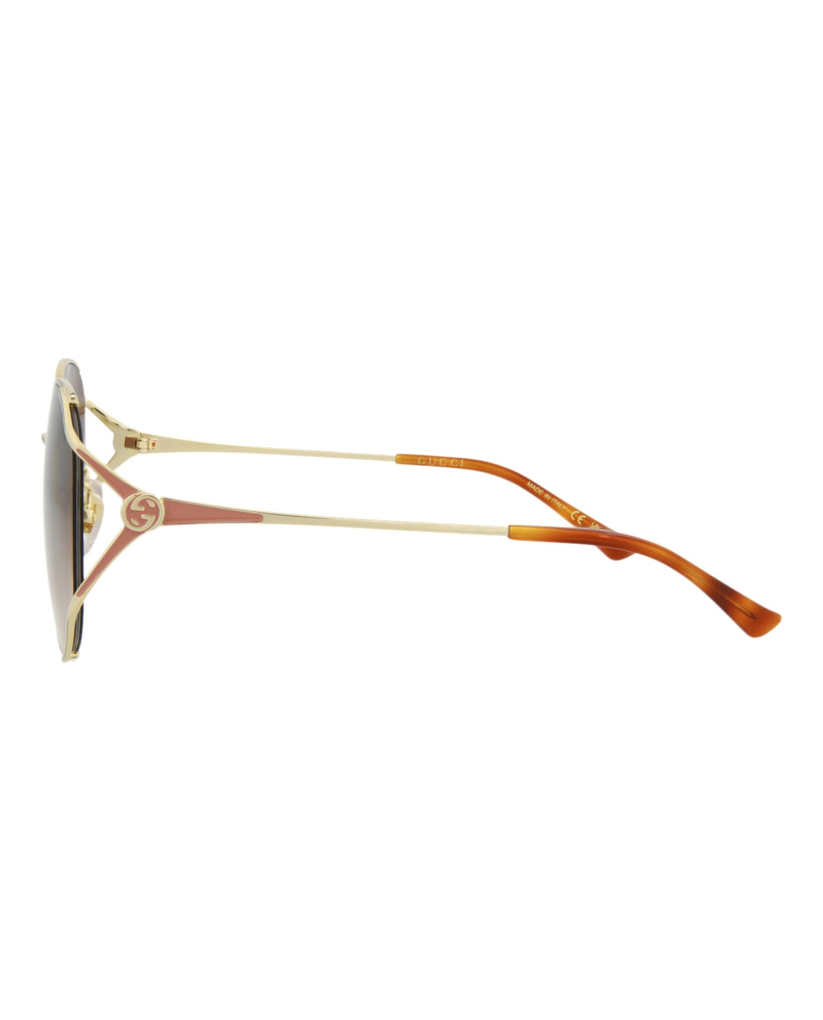 Gucci Oval Metal Sunglasses | Gold