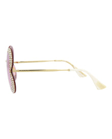 Gucci Cat Eye Metal Sunglasses | Gold