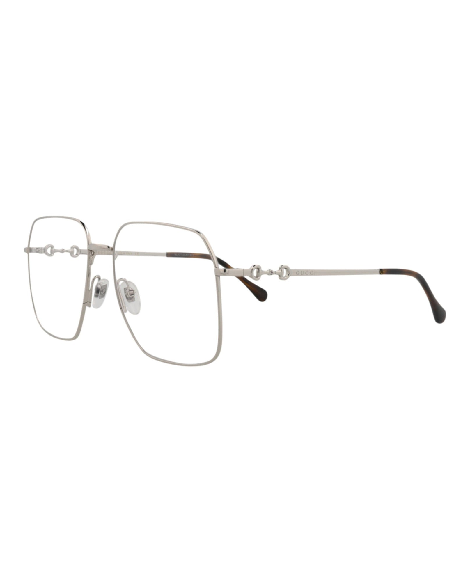 Gucci Square Metal Optical Frames | Silver