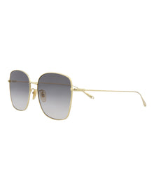 Gucci Square Metal Sunglasses | Gold