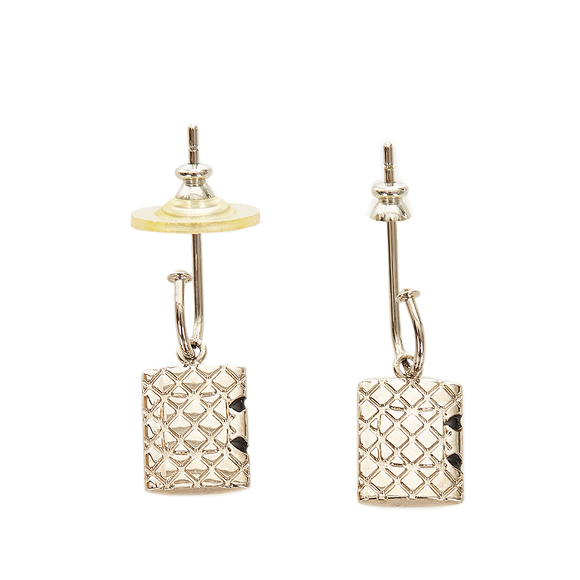 Chanel Pre-Owned Cambon Ligne Pushback Earrings | Women | Silver x Black