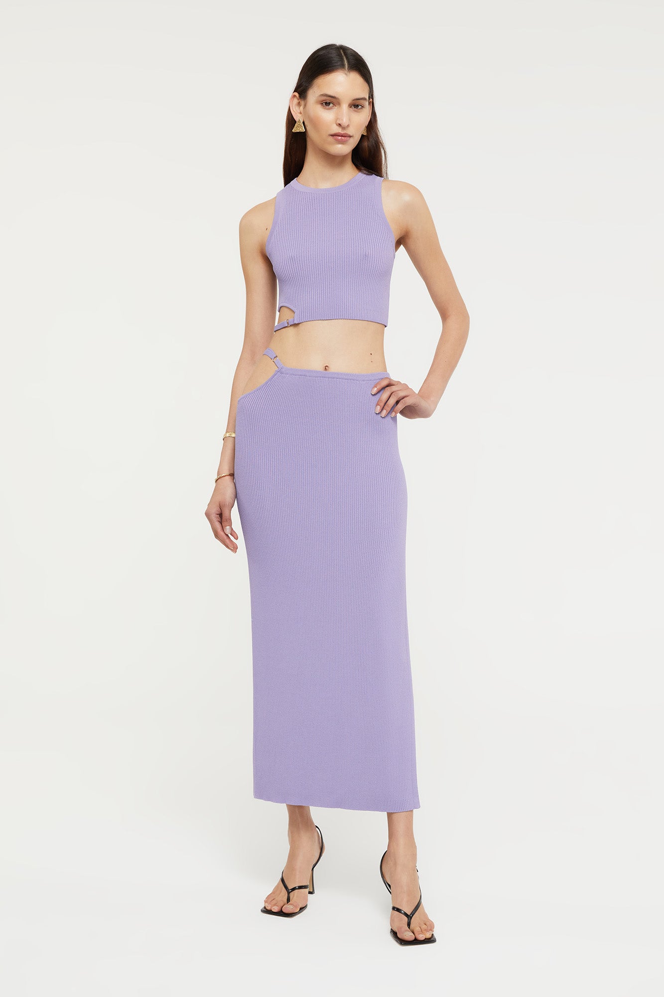 Selena Knit Crop Top | Lavender