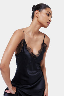 The Cascading Lace Maxi Dress By GINIA In Black