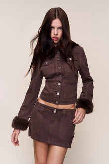 Womens | Anais Cargo Mini Skirt | Chocolate