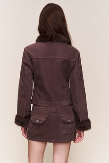 Womens | Anais Cargo Mini Skirt | Chocolate