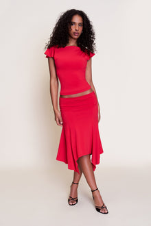 Womens | Soffiano Skirt | Red Love