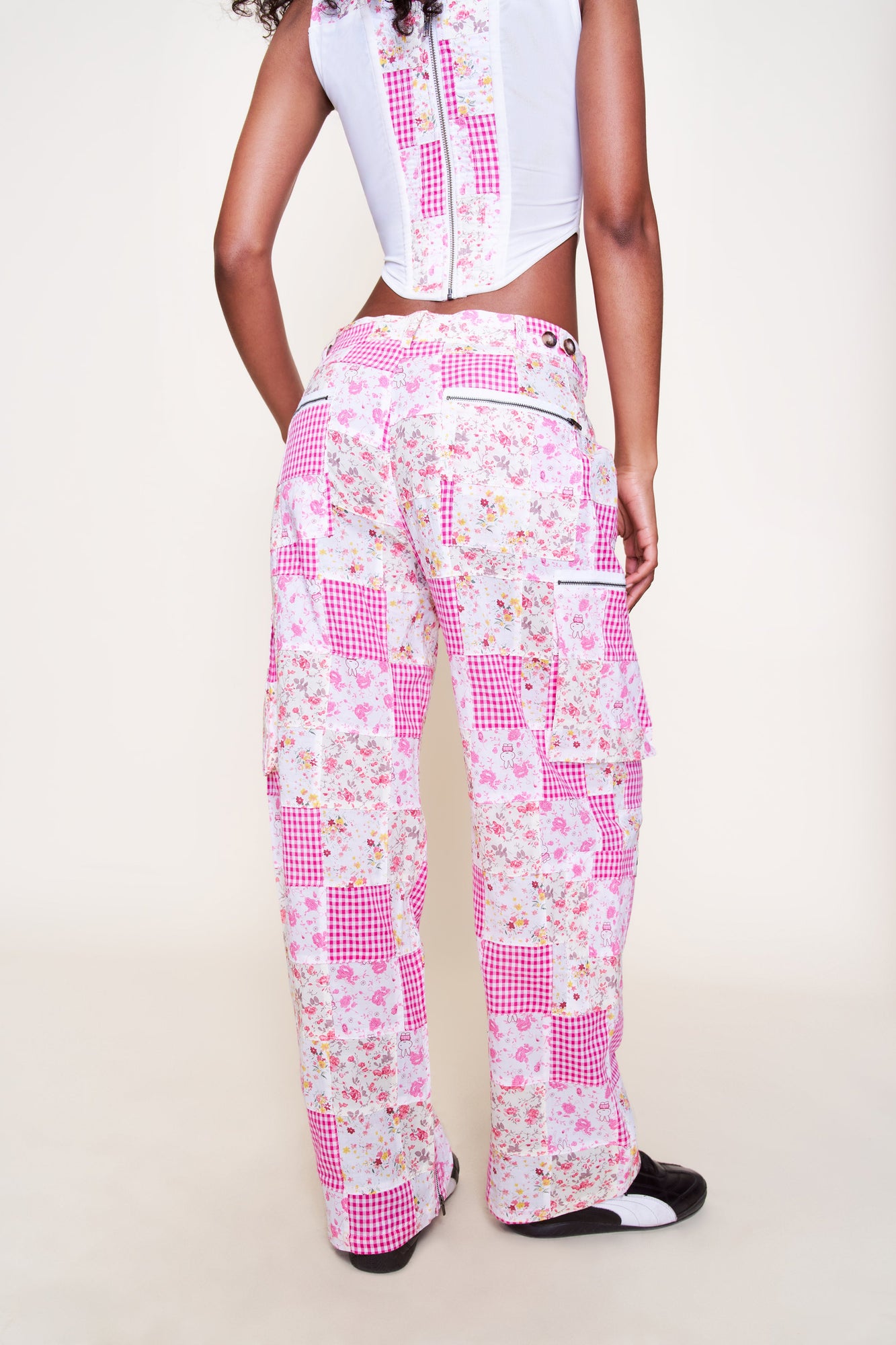 Womens | Adrian Patchwork Pant | Pink Multi Plaid