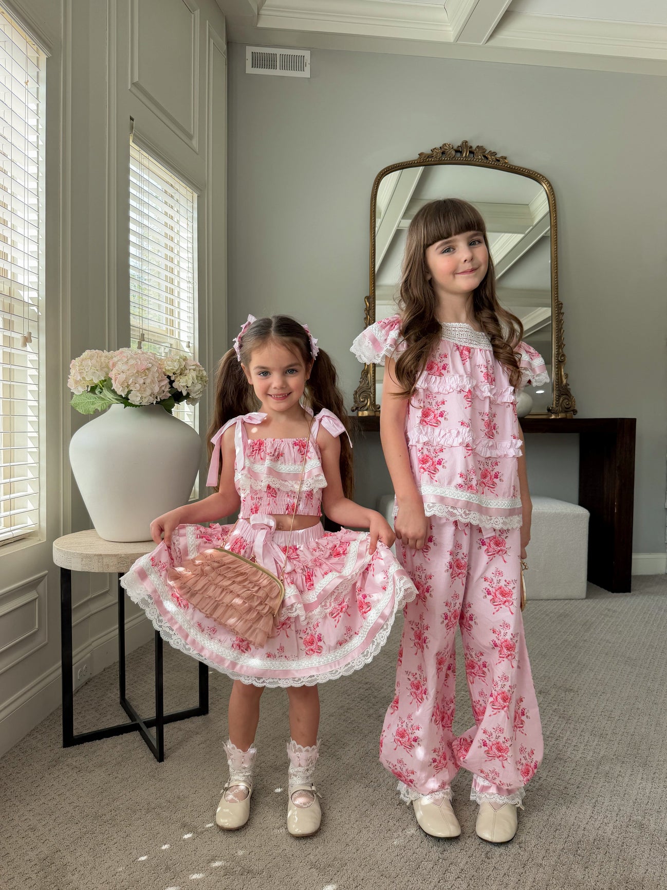Girl | Amelia Pink Flower Print Tank Top