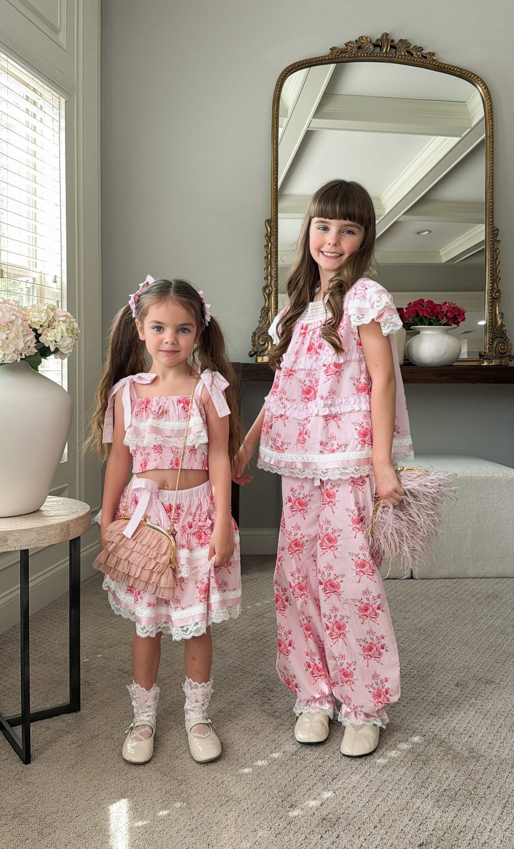 Girl | Amelia Pink Flower Print Tank Top