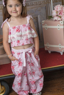 Girl | Amelia Pink Flower Print Tank Top