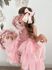 Girl | Anise Satin Embroidered Hair Bows Ballet | Pink