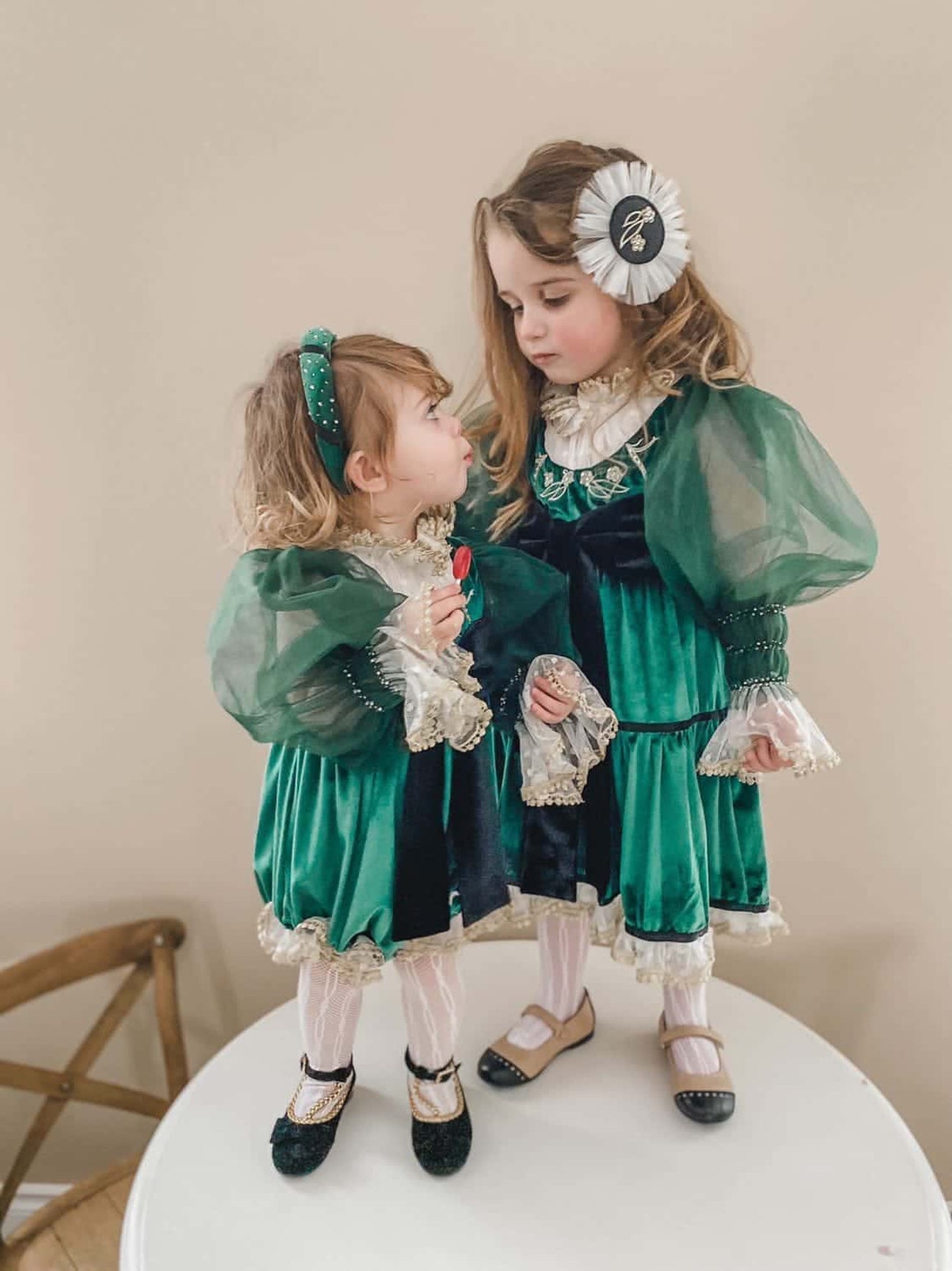 Girl | Aurora Royal Velour Dress | Green