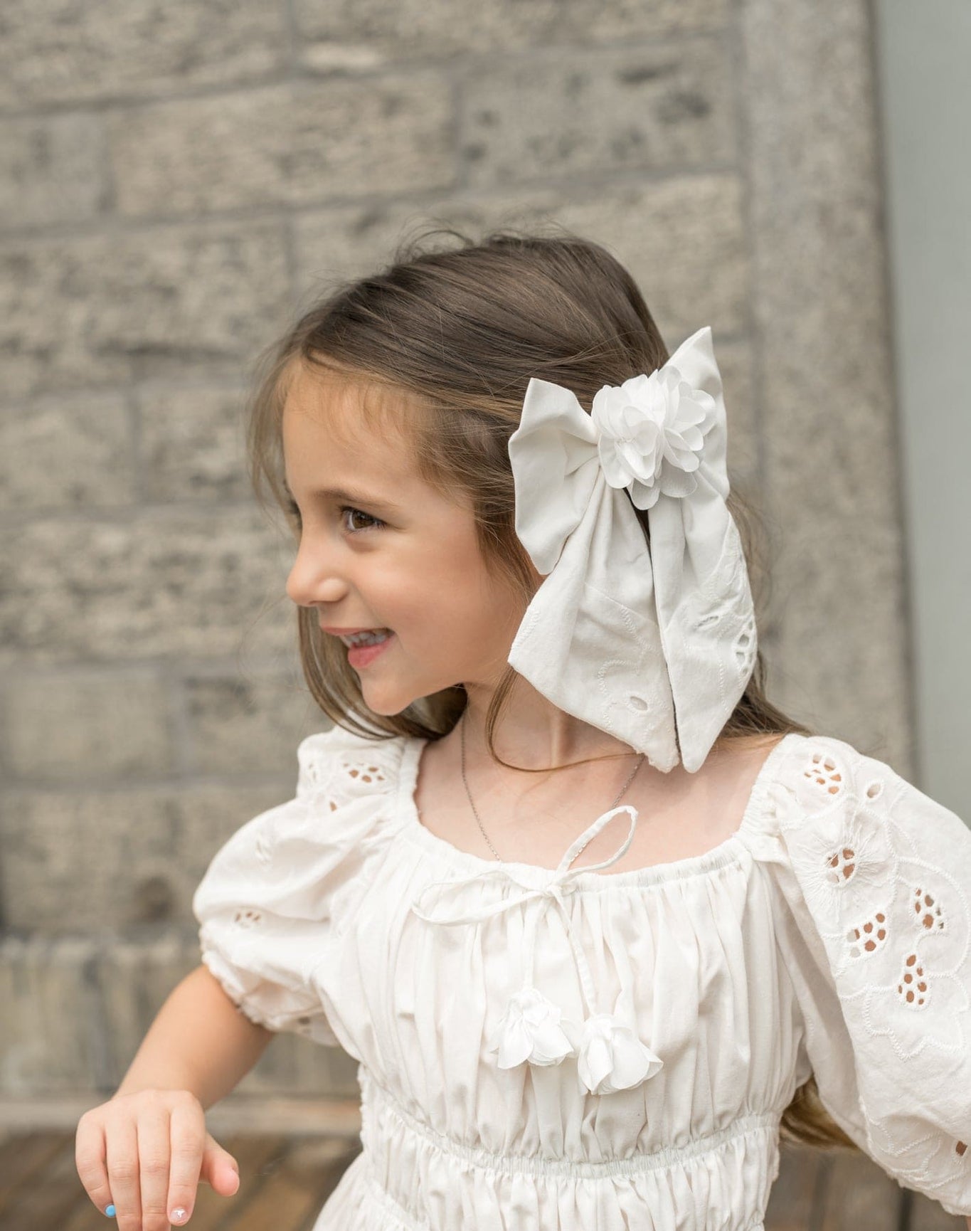 Girl | Blanca Cotton Hair Bow | White