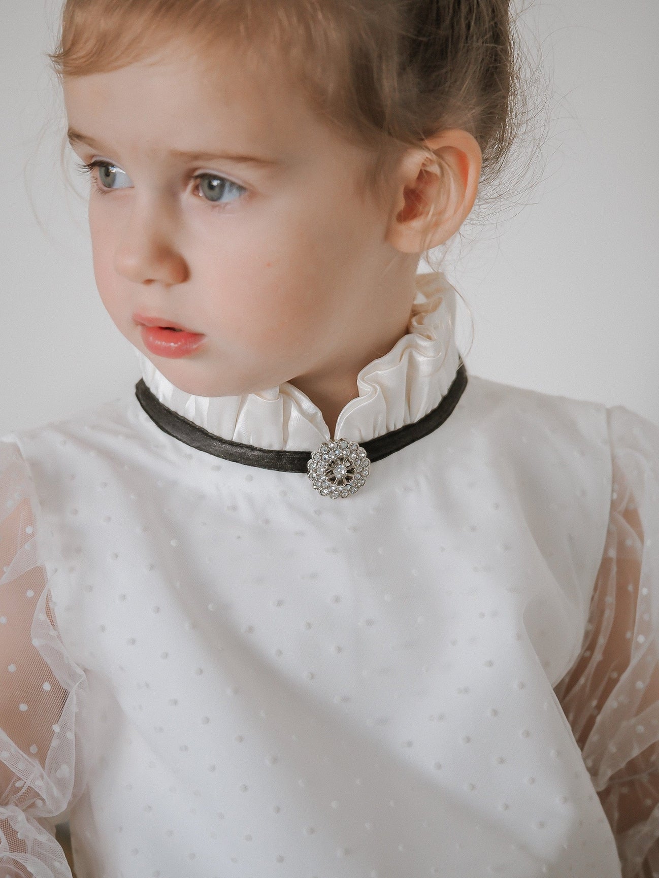 Girl | Brianna Tunic and Pants Set | White x Black