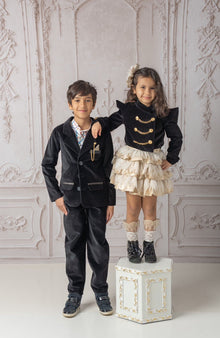 Girl | Charlie Jacquard Glitter Skirt | Gold