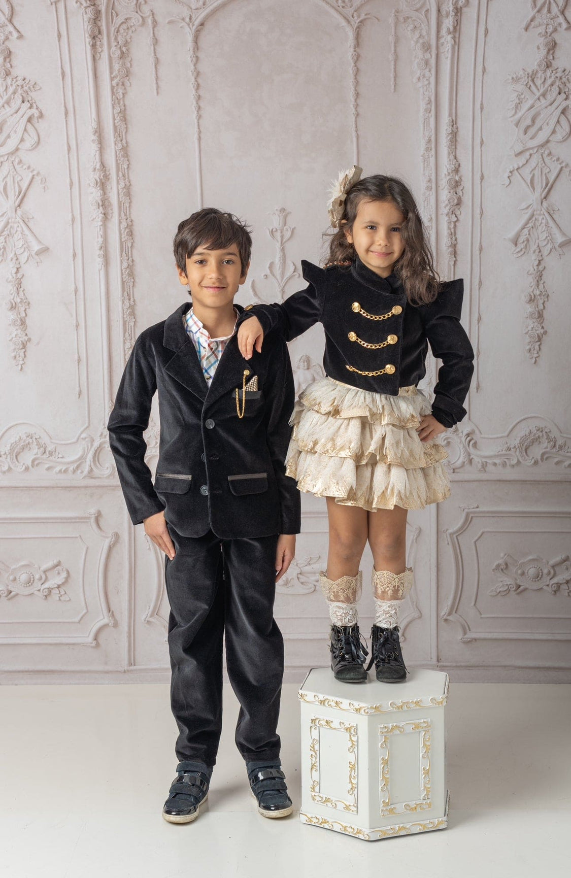 Girl | Charlie Jacquard Glitter Skirt | Gold
