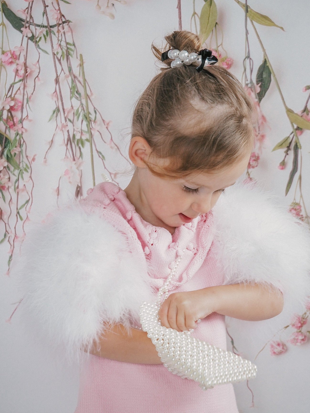 Girl | Coco Pearl Hair Scunchie | White & Gold