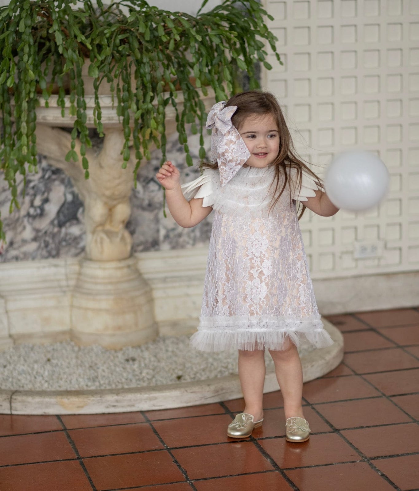 Girl | Dove Lace Overlay Dress | Beige